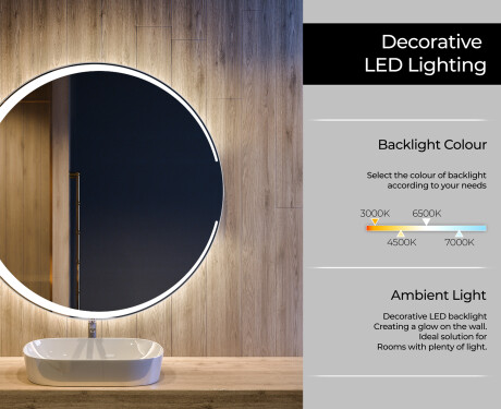 Round Backlit LED Bathroom Mirror L123 #4