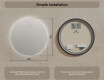 Round Backlit LED Bathroom Mirror 70cm with cool LED color 7000K, warm color 3000K, or neutral color 4500K #7