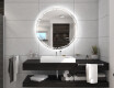 Battery operated round Illuminated bathroom wall mirrors L115 #5