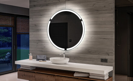 Battery operated bathroom round mirror with lights L119