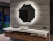 Battery operated round Illuminated bathroom wall mirrors L120