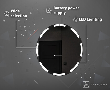Battery operated round Illuminated bathroom wall mirrors L120 #4
