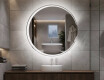 Battery operated round Illuminated bathroom wall mirrors L123