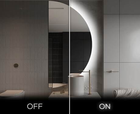 Half Circle Mirror LED lighted wall mirror A221 #3