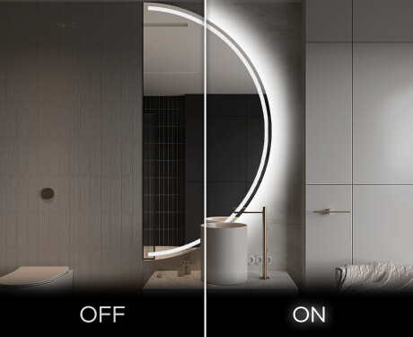 Semi-Circular Mirror with LED illumination A223 #3