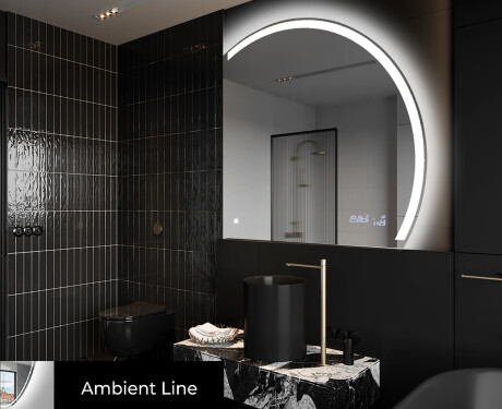 Half Circle Mirror LED lighted wall mirror Q222 #3