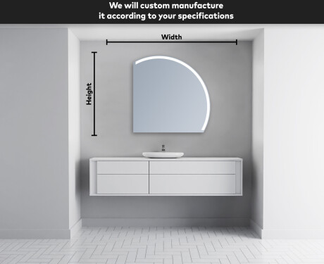 Half Circle Mirror LED lighted wall mirror Q222 #5