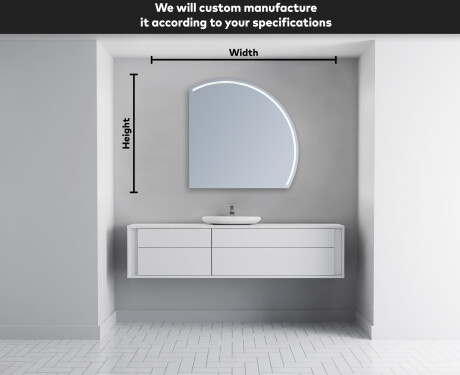 Semi-Circular Mirror with LED illumination Q223 #4
