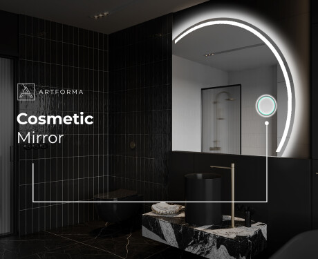 Semi-Circular Mirror with LED illumination Q223 #5