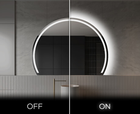 Half Circle Mirror LED lighted wall mirror W223 #3