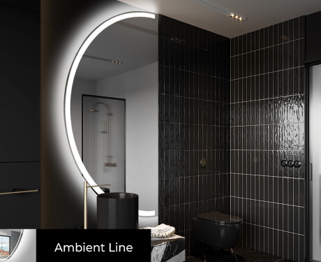 Semi-Circular Mirror with LED illumination D222