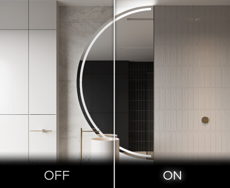 Semi-Circular Mirror with LED illumination D223 #3