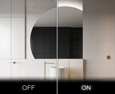 Half Circle Mirror LED lighted wall mirror X221 #3