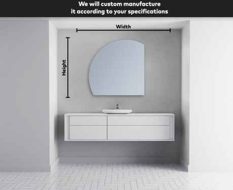 Half Circle Mirror LED lighted wall mirror X221 #4