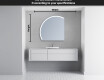 Semi-Circular Mirror with LED illumination X222 #4