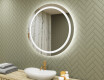 Round Backlit LED Bathroom Mirror 80cm with cool LED color 7000K, warm color 3000K, or neutral color 4500K