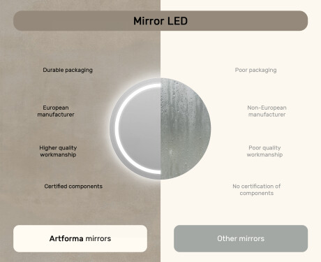 Round Backlit LED Bathroom Mirror 80cm with cool LED color 7000K, warm color 3000K, or neutral color 4500K #6