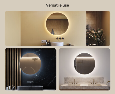 Round Backlit LED Bathroom Mirror 80cm with cool LED color 7000K, warm color 3000K, or neutral color 4500K #2