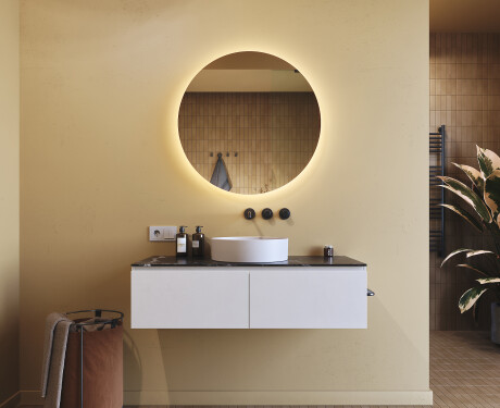 Round Backlit LED Bathroom Mirror 80cm with cool LED color 7000K, warm color 3000K, or neutral color 4500K #8