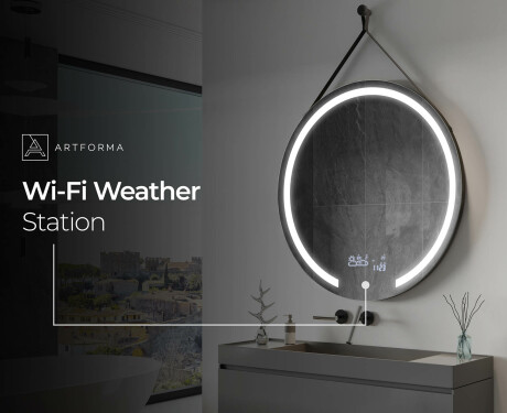 Round hanging mirror with lights L96 #8