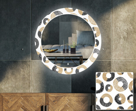 Backlit Decorative Mirror LED For The Living Room - Donuts