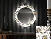 Round Backlit Decorative Mirror LED For The Hallway - Golden Flowers #1