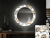 Round Backlit Decorative Mirror LED For The Hallway - Golden Flowers