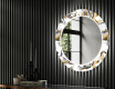 Round Backlit Decorative Mirror LED For The Hallway - Golden Flowers #2