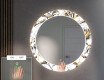 Round Backlit Decorative Mirror LED For The Hallway - Golden Flowers #4