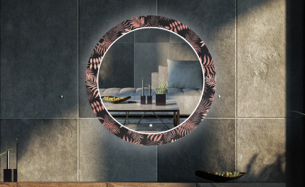 Round Backlit Decorative Mirror LED For The Living Room - Jungle