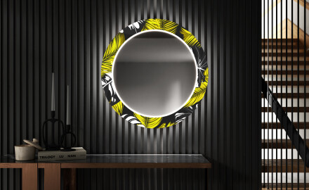 Round Backlit Decorative Mirror LED For The Hallway - Gold Jungle