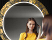 Round Backlit Decorative Mirror LED For The Hallway - Ancient Pattern #10