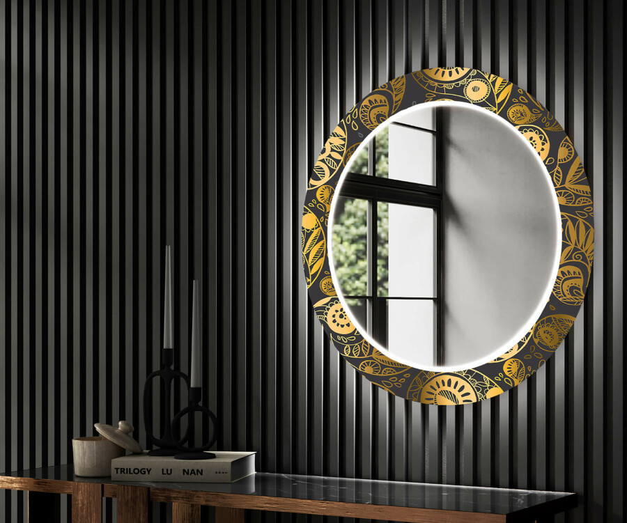Recibidor con espejo grande.  Mirror design wall, Hallway