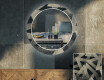 Round Backlit Decorative Mirror LED For The Living Room - Dotted Triangles
