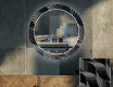 Round Backlit Decorative Mirror LED For The Living Room - Dark Wave #1