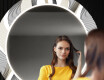 Round Backlit Decorative Mirror LED For The Hallway - Waves #10