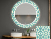 Round Decorative Mirror With LED Lighting For The Bathroom - Abstract Seamless