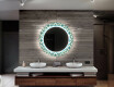 Round Decorative Mirror With LED Lighting For The Bathroom - Abstract Seamless #10