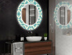 Round Decorative Mirror With LED Lighting For The Bathroom - Abstract Seamless #2