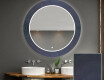 Round Decorative Mirror With LED Lighting For The Bathroom - Blue Drawing #1