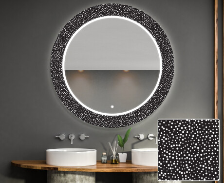 Round Decorative Mirror With LED Lighting For The Bathroom - Dotts