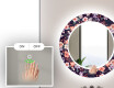 Round Decorative Mirror With LED Lighting For The Bathroom - Elegant Flowers #4