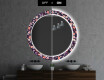 Round Decorative Mirror With LED Lighting For The Bathroom - Elegant Flowers #6
