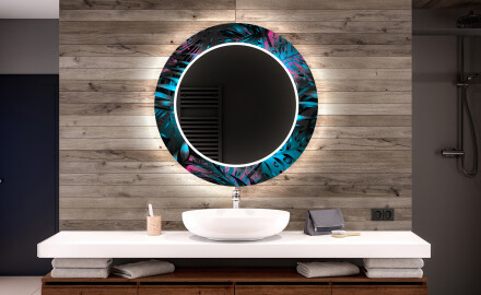 Round Decorative Mirror With LED Lighting For The Bathroom - Fluo Tropic
