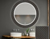 Round Decorative Mirror With LED Lighting For The Bathroom - Golden Lines #1