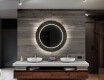 Round Decorative Mirror With LED Lighting For The Bathroom - Golden Lines #10