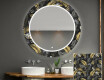 Round Decorative Mirror With LED Lighting For The Bathroom - Goldy Palm #1