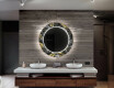Round Decorative Mirror With LED Lighting For The Bathroom - Goldy Palm #10