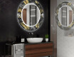 Round Decorative Mirror With LED Lighting For The Bathroom - Goldy Palm #2