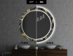 Round Decorative Mirror With LED Lighting For The Bathroom - Goldy Palm #6